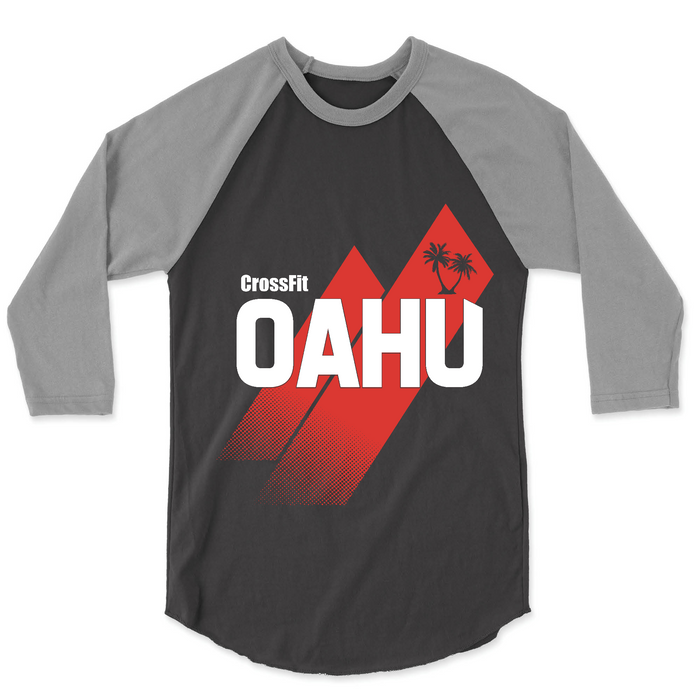 CrossFit Oahu Sunrise Red - Mens - 3/4 Sleeve