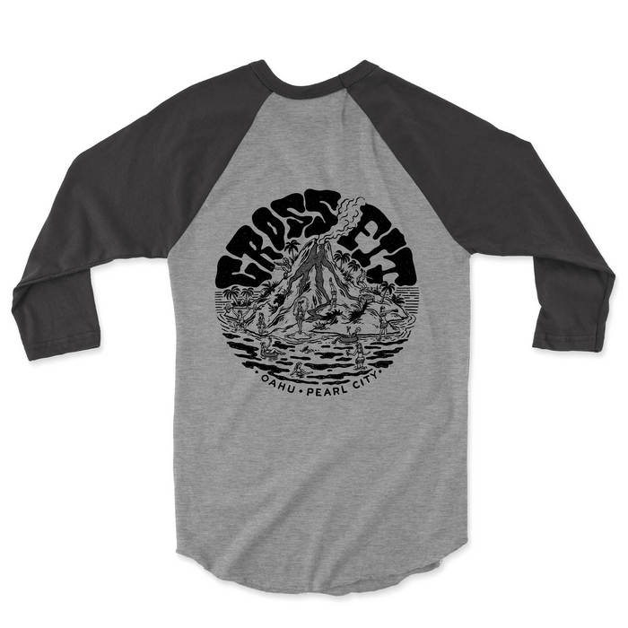 CrossFit Oahu Vintage Island (Black) - Mens - 3/4 Sleeve
