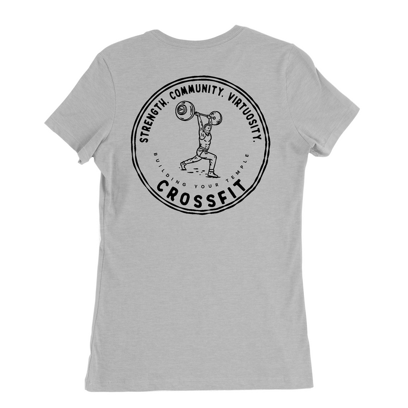 Womens Medium Solid Athletic Grey Style_T-Shirt