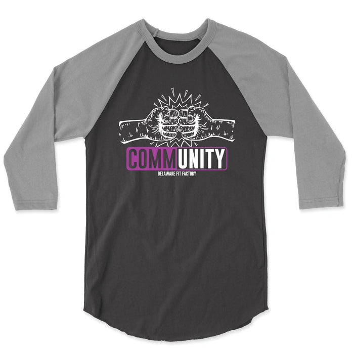 CrossFit Delaware DFF CommUNITY Fistbump Purple Mens - 3/4 Sleeve