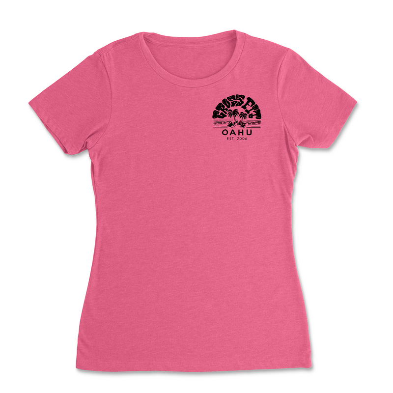 CrossFit Oahu Vintage Island (Black) - Womens - T-Shirt