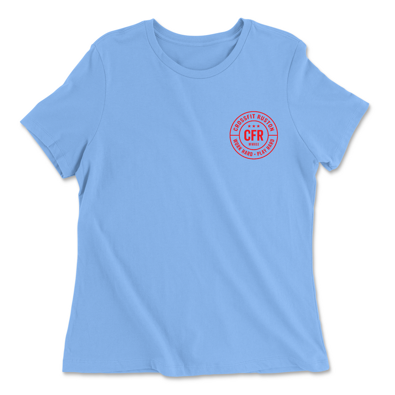 CrossFit Ruston Work Hard (Red) Womens - Relaxed Jersey T-Shirt