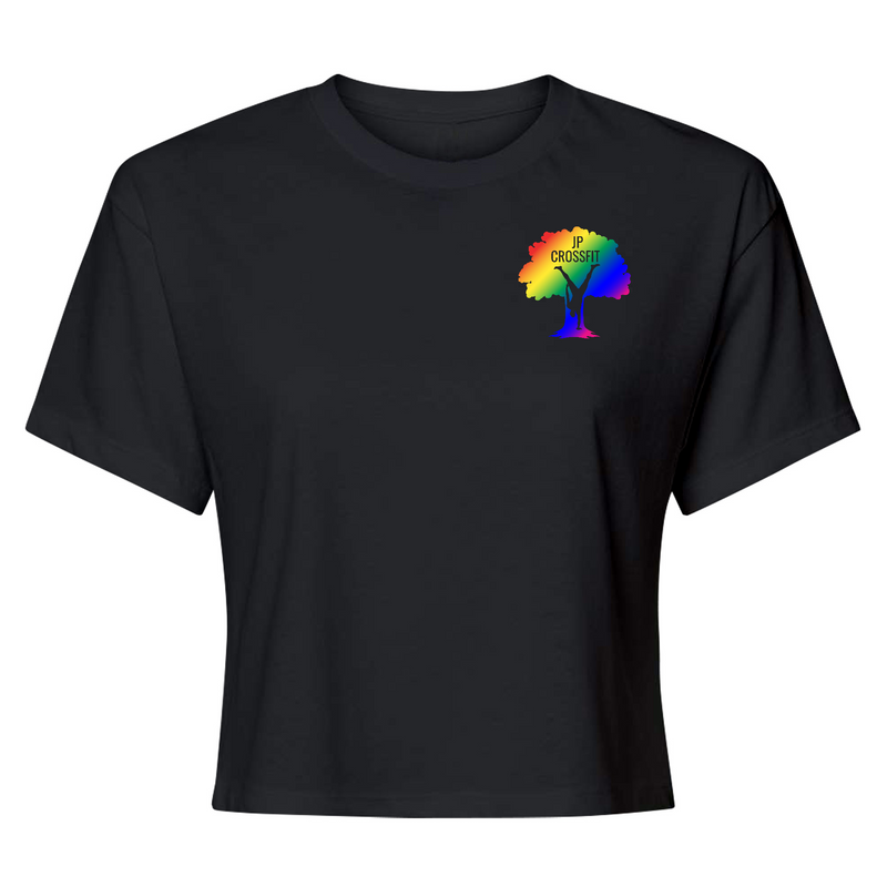 Womens 2X-Large Black Crop Top (FRONT PRINT ONLY)