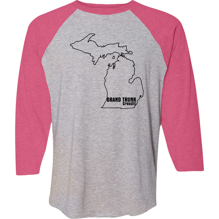 Mens 2X-Large HOT_PINK 3/4 Sleeve