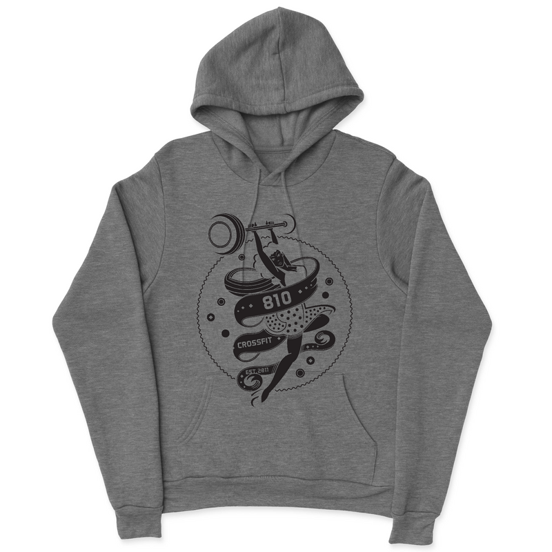 Mens 2X-Large GUNMETAL_HEATHER Hooded T-Shirt