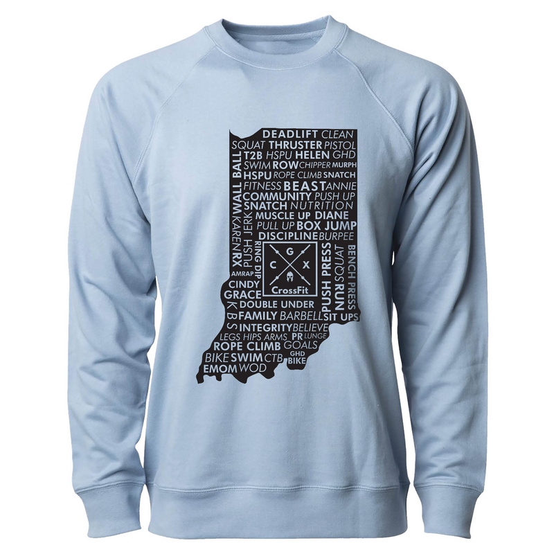 Mens 2X-Large MISTY_BLUE CrewNeck