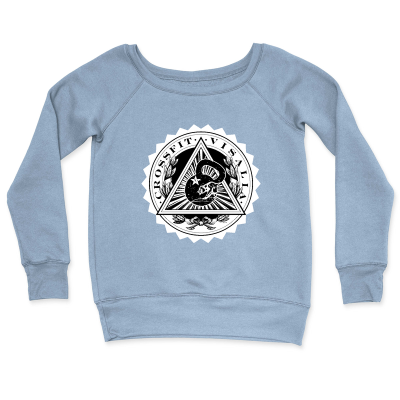 Womens 2X-Large MISTY_BLUE CrewNeck