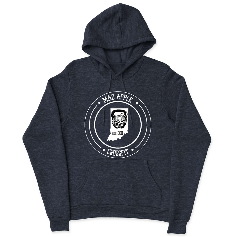 Mens 2X-Large NAVY_HEATHER Hooded T-Shirt