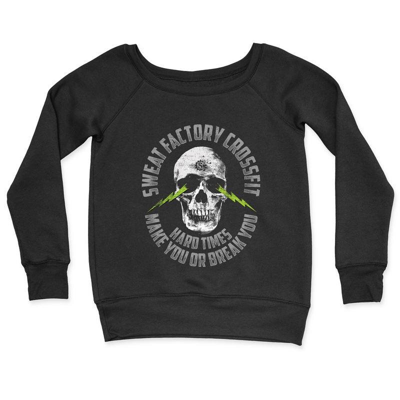 Sweat Factory CrossFit - Skull and Lightning Womens - CrewNeck