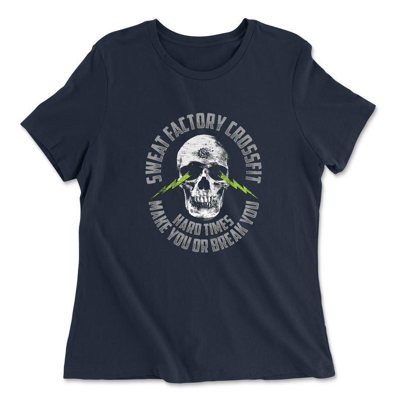 Sweat Factory CrossFit Rockledge Skull and Lightning Womens - Relaxed Jersey T-Shirt