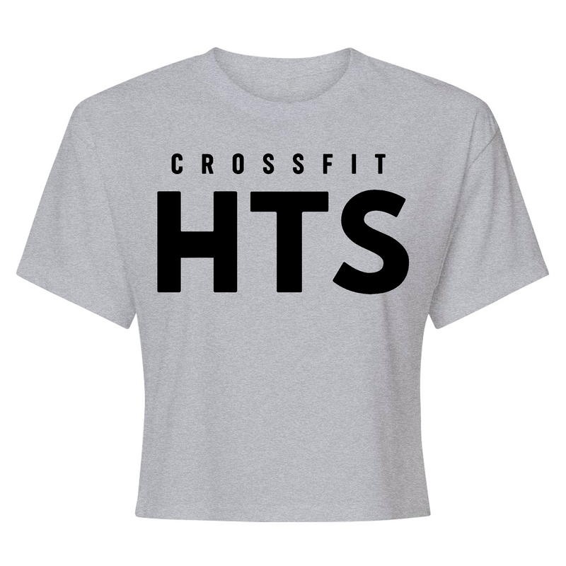 Womens 2X-Large Heather Gray Crop Top (FRONT PRINT ONLY)