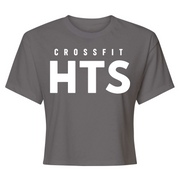 Womens 2X-Large Dark Gray Crop Top (FRONT PRINT ONLY)