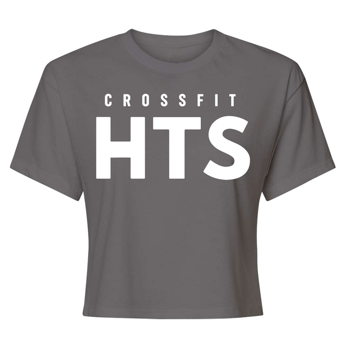 Womens 2X-Large Dark Gray Crop Top (FRONT PRINT ONLY)