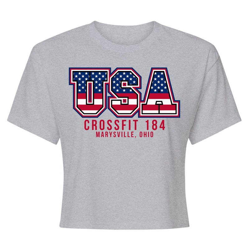 CrossFit 184 USA Womens - Crop Top T-Shirt