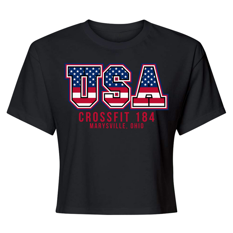 CrossFit 184 USA Womens - Crop Top T-Shirt