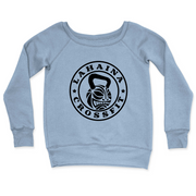 Womens 2X-Large MISTY_BLUE CrewNeck