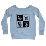 Womens 2X-Large MISTY_BLUE CrewNeck