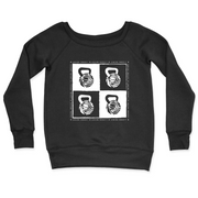 Womens 2X-Large BLACK CrewNeck