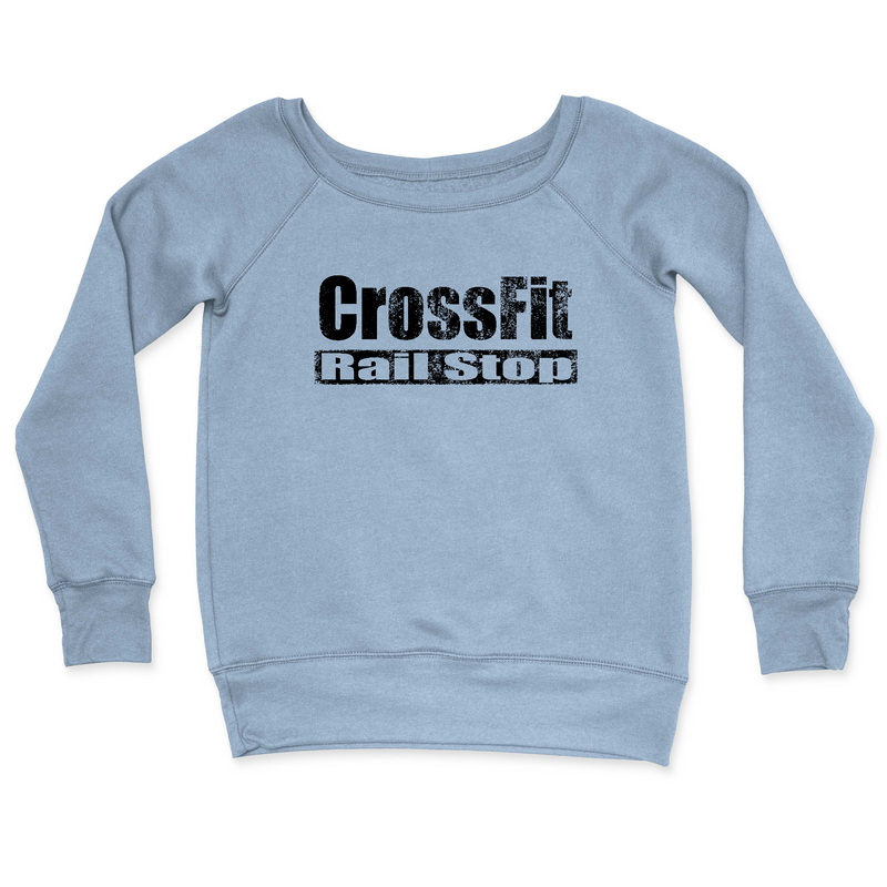 CrossFit Rail Stop Distressed (Black) Womens - CrewNeck