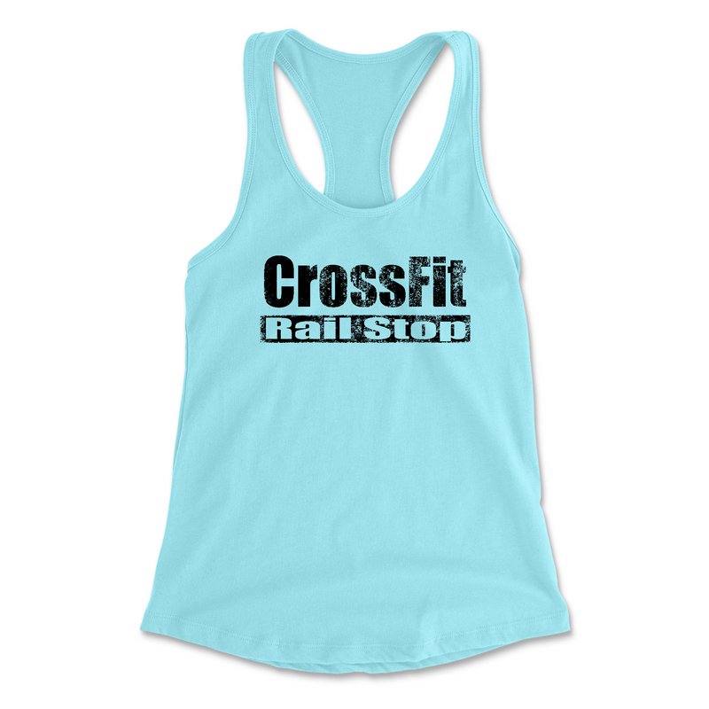 CrossFit Rail Stop Distressed (Black) Womens - Tank Top