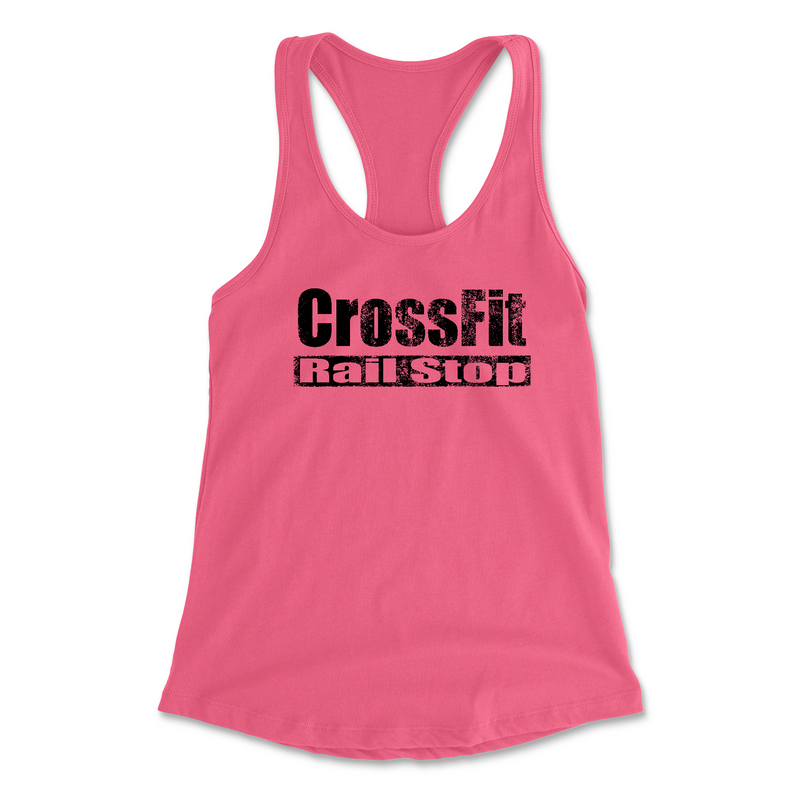 CrossFit Rail Stop Distressed (Black) Womens - Tank Top