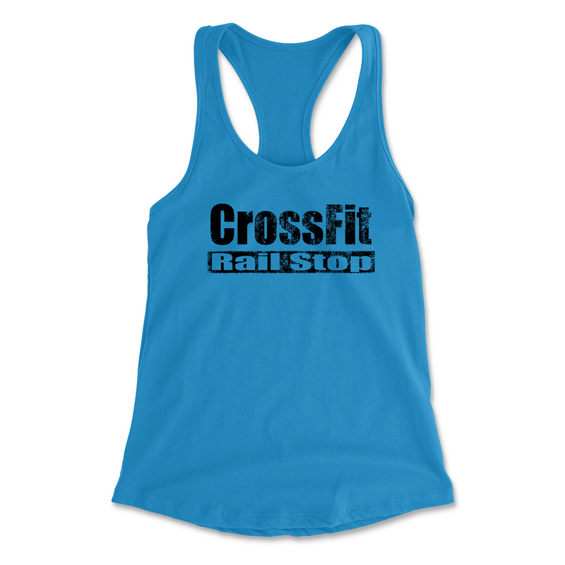CrossFit Rail Stop Distressed (Black) Womens - Tank Top