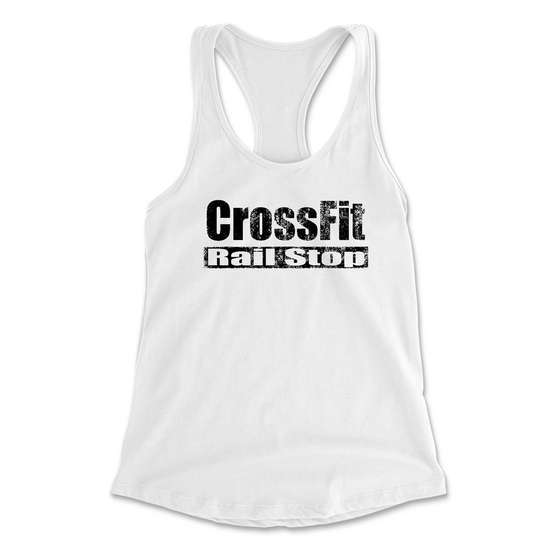 CrossFit Rail Stop Distressed (Black) Womens - Tank Top