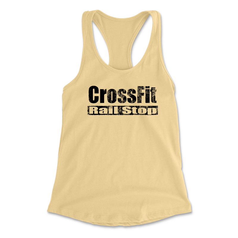 CrossFit Rail Stop Distressed (Black) Womens - Tank Top