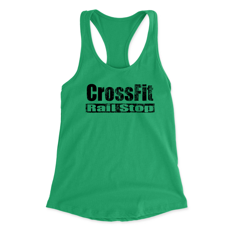 CrossFit Rail Stop Distressed (Black) Womens - Tank Top
