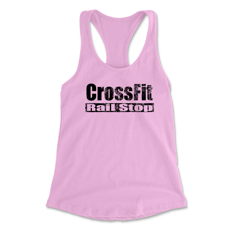 CrossFit Rail Stop Distressed (Black) Womens - Tank Top