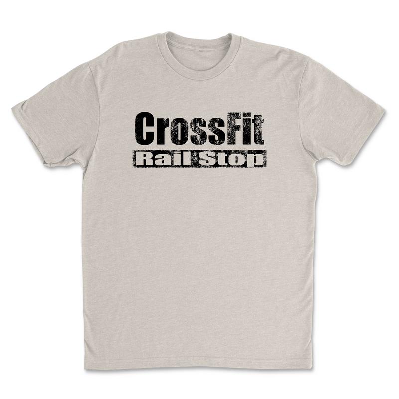 CrossFit Rail Stop Distressed (Black) Mens - T-Shirt