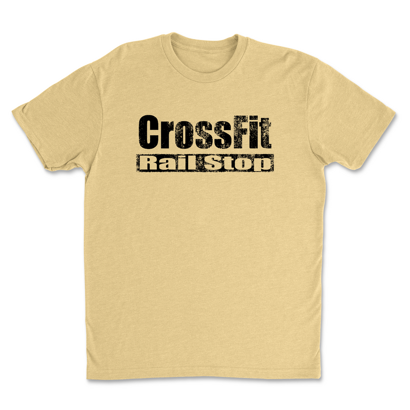 CrossFit Rail Stop Distressed (Black) Mens - T-Shirt
