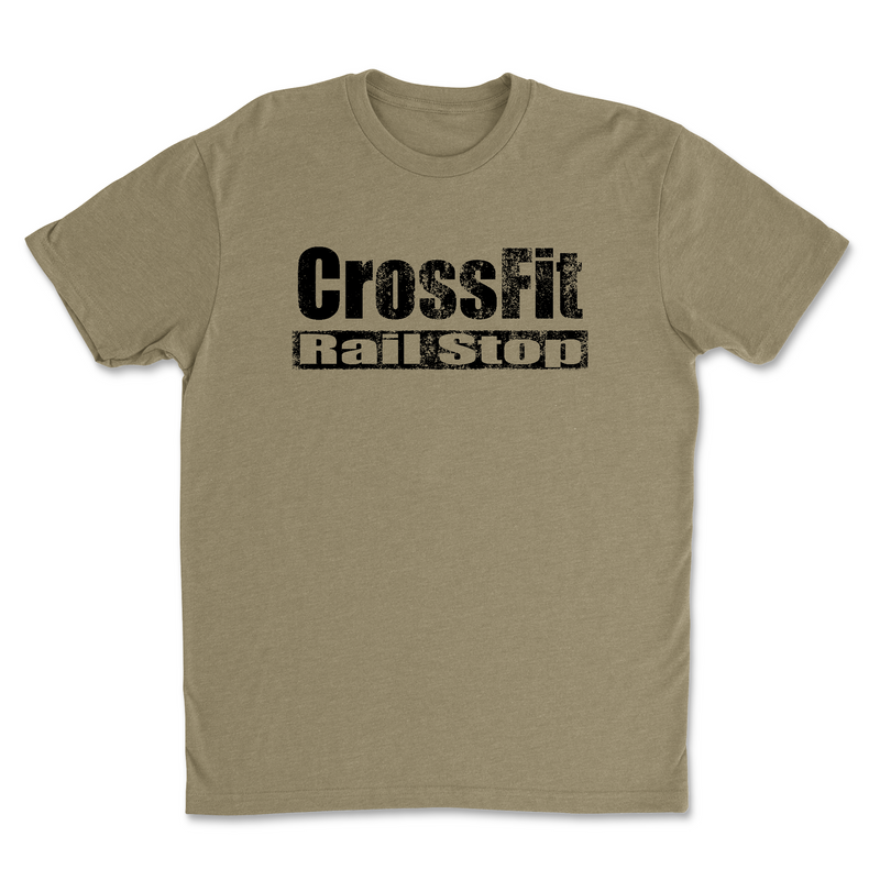 CrossFit Rail Stop Distressed (Black) Mens - T-Shirt