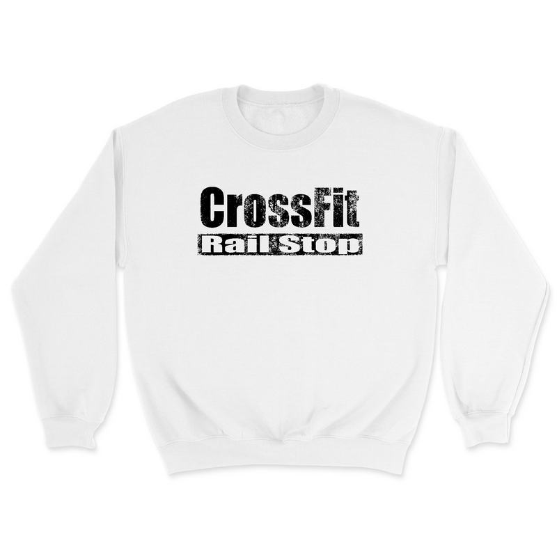 CrossFit Rail Stop Distressed (Black) Mens - Midweight Sweatshirt