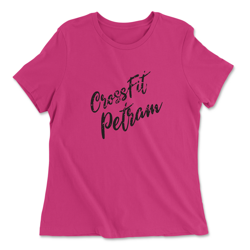 CrossFit Petram Cursive Black Womens - Relaxed Jersey T-Shirt