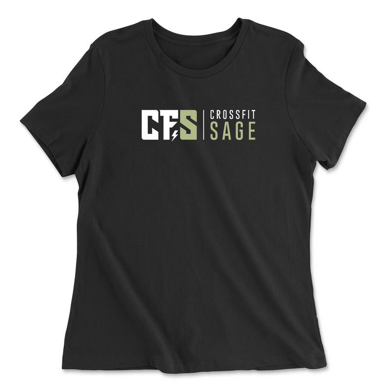 CrossFit Sage Stacked White Womens - Relaxed Jersey T-Shirt