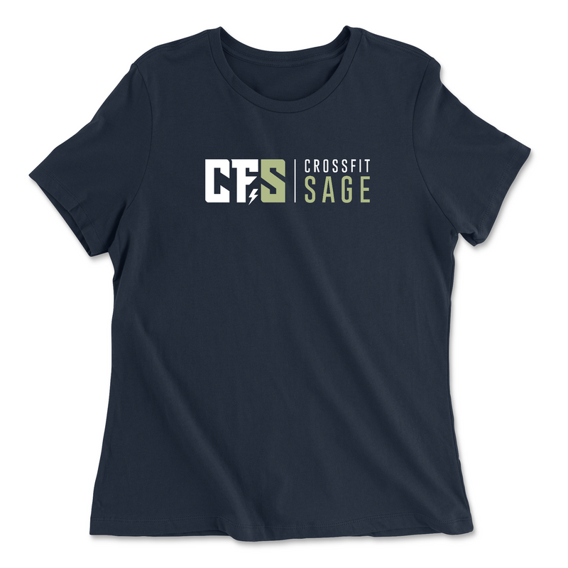 CrossFit Sage Stacked White Womens - Relaxed Jersey T-Shirt