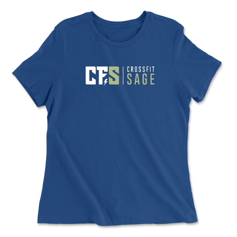 CrossFit Sage Stacked White Womens - Relaxed Jersey T-Shirt
