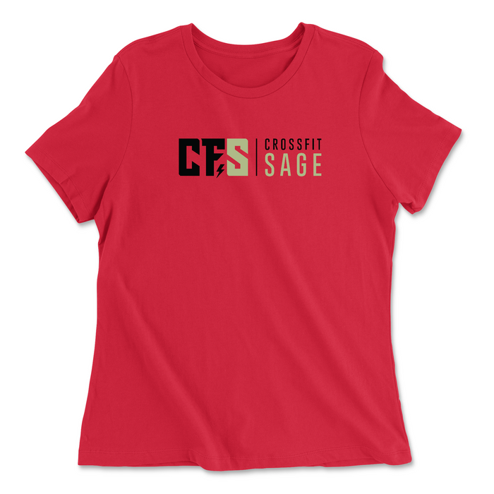 CrossFit Sage Stacked Black Womens - Relaxed Jersey T-Shirt