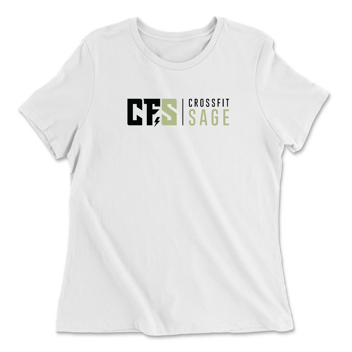 CrossFit Sage Stacked Black Womens - Relaxed Jersey T-Shirt