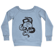 Womens 2X-Large MISTY_BLUE CrewNeck