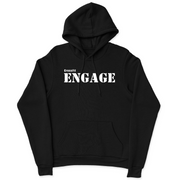 Mens 2X-Large BLACK Hooded T-Shirt