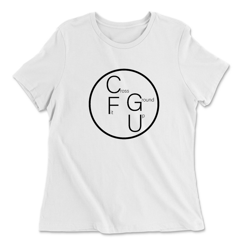 CrossFit Ground Up Circle (Black) Womens - Relaxed Jersey T-Shirt