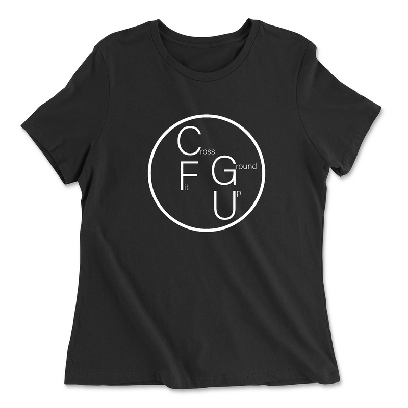 CrossFit Ground Up Circle (White) Womens - Relaxed Jersey T-Shirt