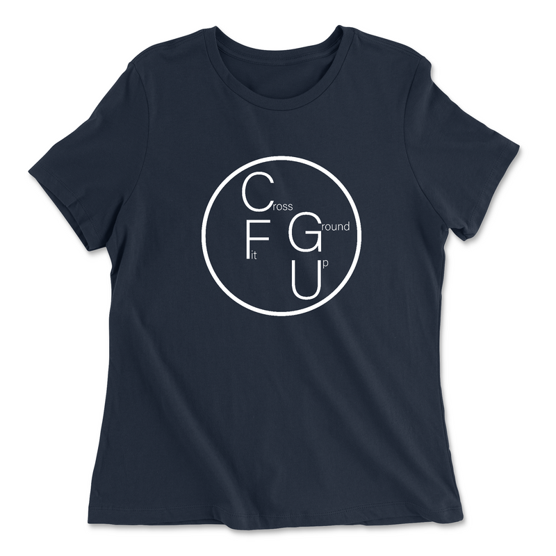 CrossFit Ground Up Circle (White) Womens - Relaxed Jersey T-Shirt