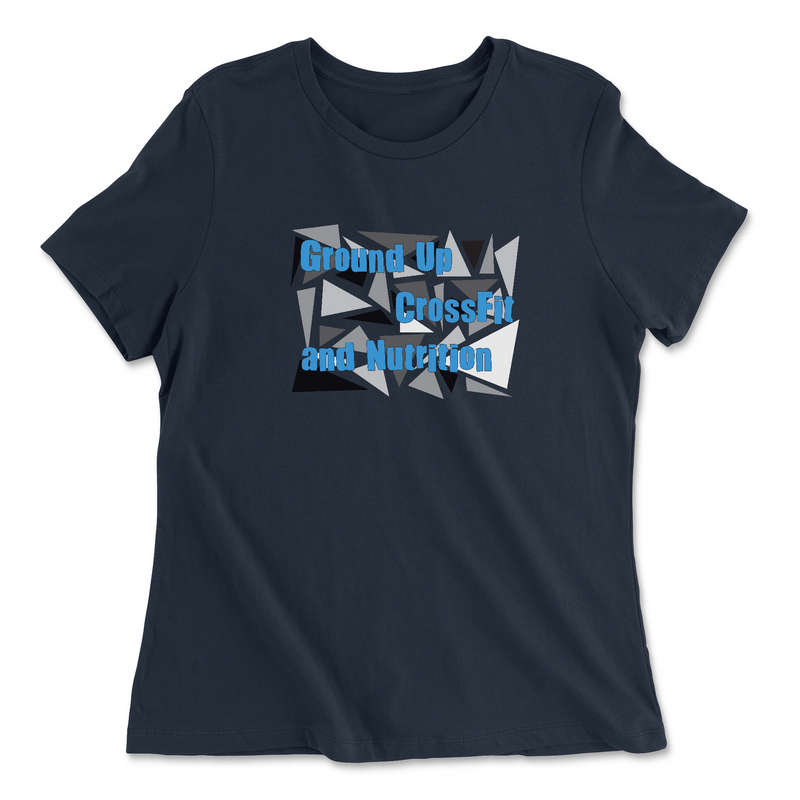 CrossFit Ground Up Triangles (Blue) Womens - Relaxed Jersey T-Shirt