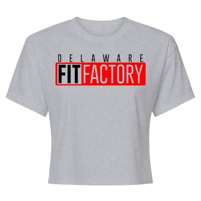 Womens 2X-Large Grey Crop Top (FRONT PRINT ONLY)
