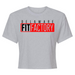 Womens 2X-Large Grey Crop Top (FRONT PRINT ONLY)
