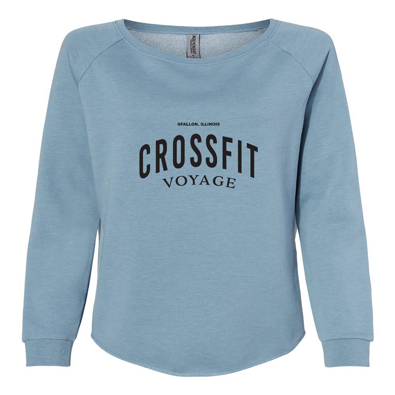 Womens 2X-Large MISTY_BLUE CrewNeck