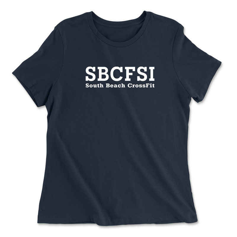 South Beach CrossFit SI SBCFSI (White) Womens - Relaxed Jersey T-Shirt